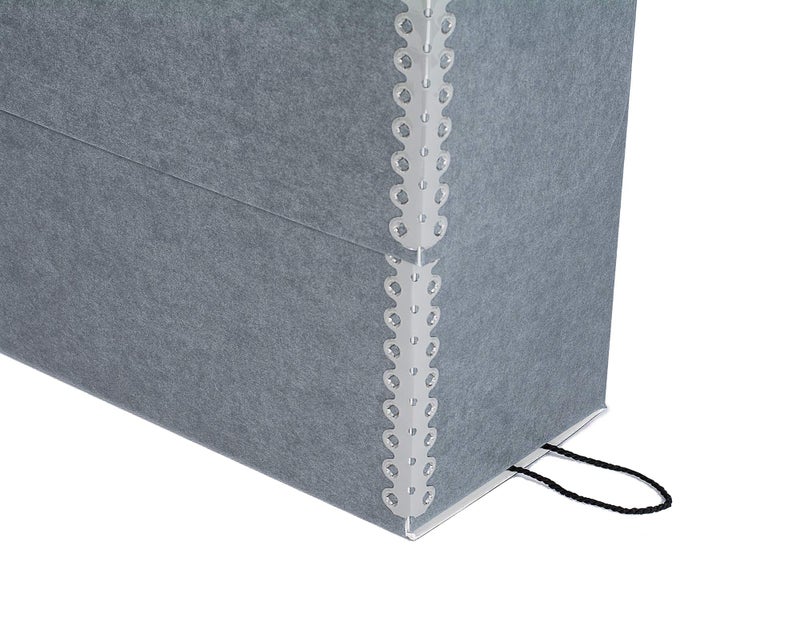 Lineco Archival Document Storage Box with Metal Edge, Acid-Free Gray Boxboard, Organize Files, Prints, Photos, Letter-Sized Case 12.5" x 10.5" x 5" Wide with 12 Folders - Image 4